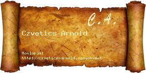 Czvetics Arnold névjegykártya
